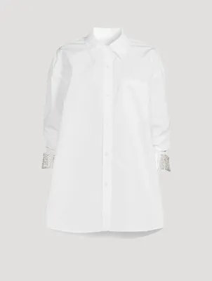 Cotton Shirt With Crystal Cuffs