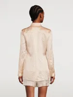 Silk Shirt With Crystal Pinstripes