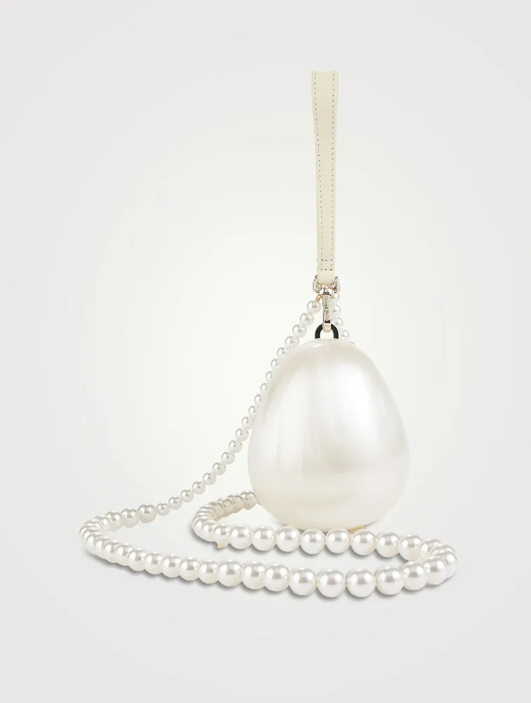 Micro Egg Bag With Pearl Crossbody Strap