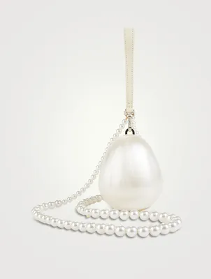 Micro Egg Bag With Pearl Crossbody Strap