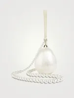 Micro Egg Bag With Pearl Crossbody Strap