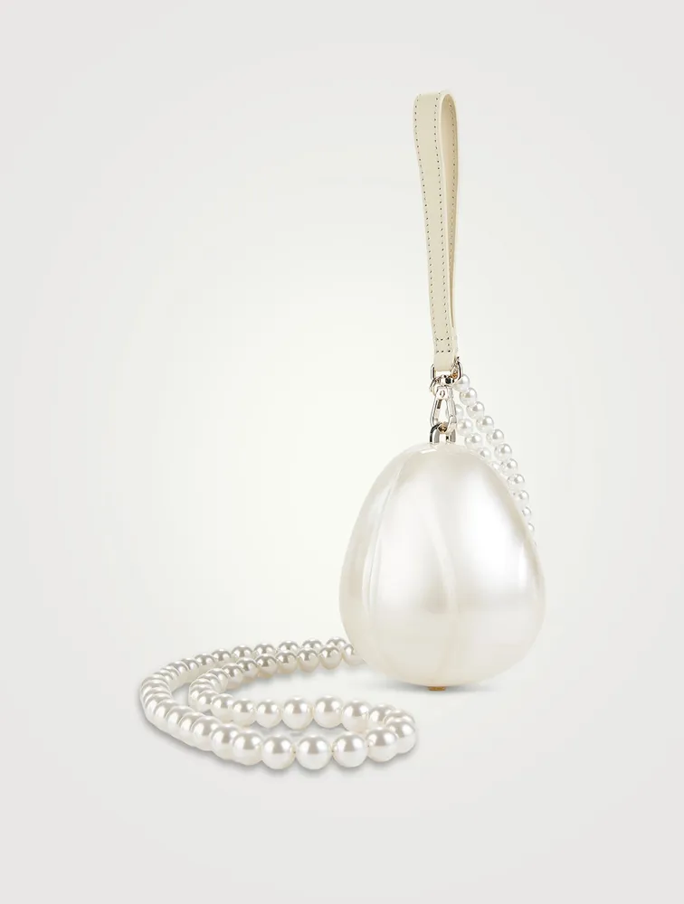 Micro Egg Bag With Pearl Crossbody Strap