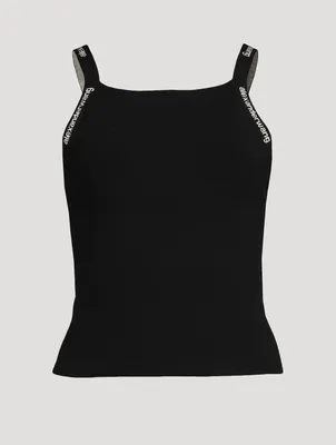 Tank Top With Logo Jacquard Trim