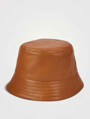 Leather Bucket Hat With Strap