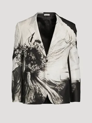 Wool And Silk Jacket Flower Print