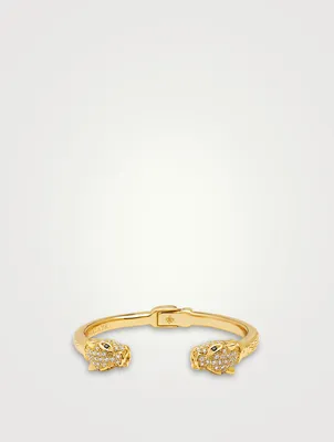 18K Gold Plated Panther Bangle Bracelet