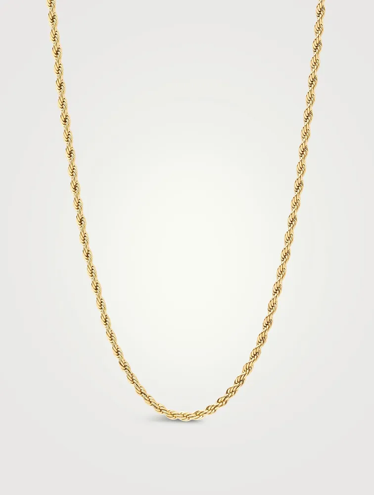 18K Gold Plated Rope Chain Necklace