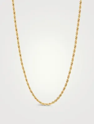 18K Gold Plated Rope Chain Necklace