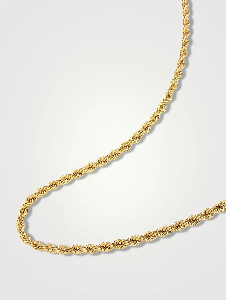 18K Gold Plated Rope Chain Necklace