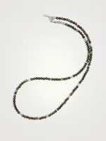 Jasper Beaded Necklace With Sterling Silver Beads