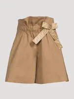 Kids Cotton Stretch High-Waisted Shorts