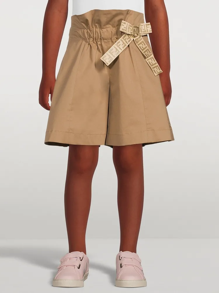 Kids Cotton Stretch High-Waisted Shorts