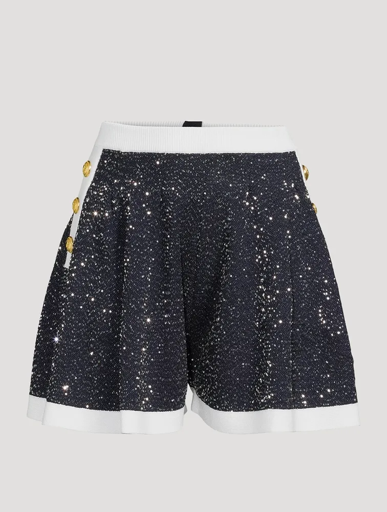 Embellished Tweed Shorts