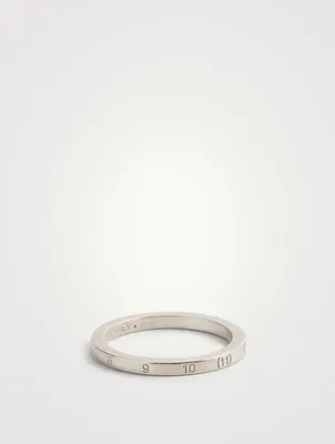 Slim Icon Silver Number Logo Ring