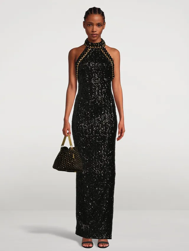 Brooke Sequin Halter Neck Gown