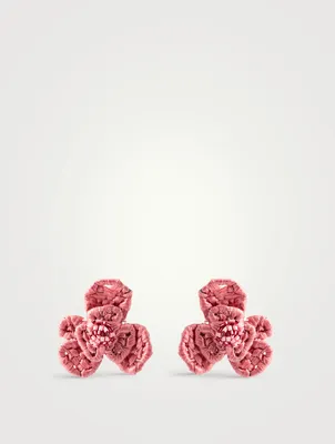 Raffia Petal Flower Earrings