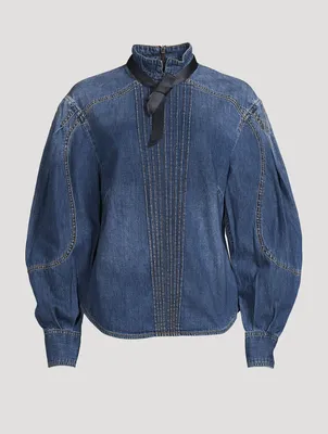 Rhythmic Denim Tuxedo Shirt