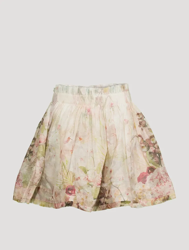Dancer Organza Mini Skirt Floral Print