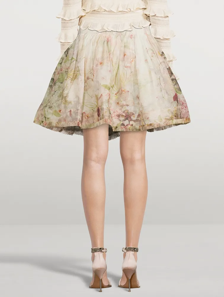 Dancer Organza Mini Skirt Floral Print