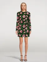 Sequin Mini Dress Tulip Print