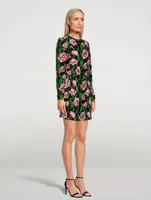 Sequin Mini Dress Tulip Print