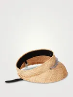 Patty Raffia Visor Hat With Plexi Chain