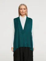 Linen Deep V-Neck Sweater Vest