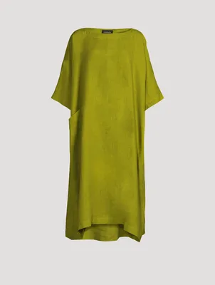 Linen Scoopneck T-Shirt Midi Dress