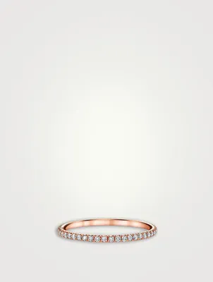 18K Rose Gold Eternity Ring With Diamonds