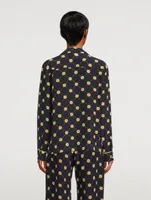 Silk Pajama Shirt Daisies Print