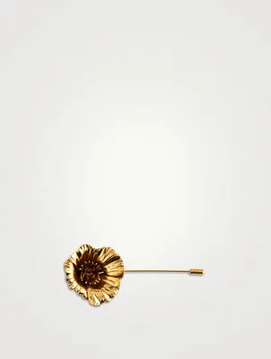 24K Gold Plated Talisman Poppy Flower Brooch