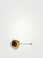 24K Gold Plated Talisman Poppy Flower Brooch