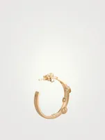 14K Gold Anniversary Hoop Earrings With Diamonds