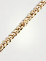 14K Gold Curb Chain Necklace With Diamonds