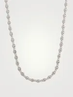 14K White Gold Evil Eye Necklace With Diamonds