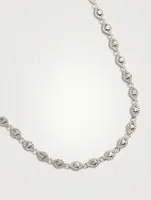 14K White Gold Evil Eye Necklace With Diamonds