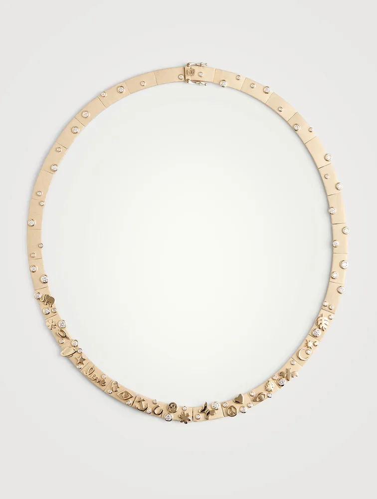 14K Gold Icons Anniversary Necklace With Diamonds