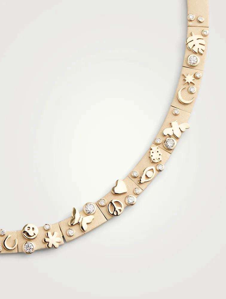 14K Gold Icons Anniversary Necklace With Diamonds