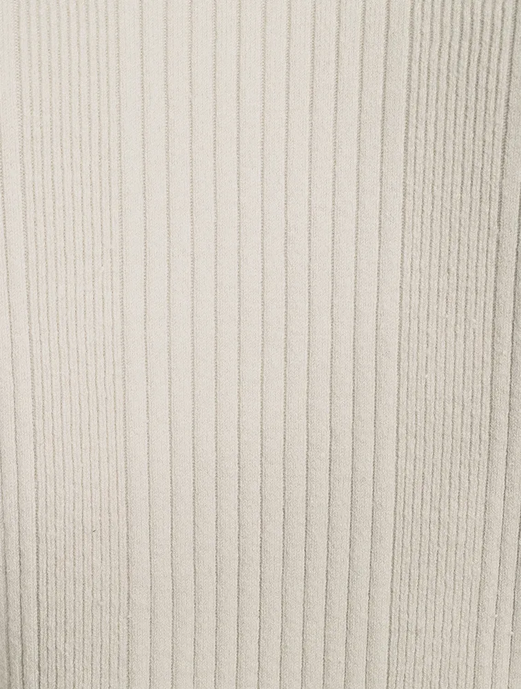 Asymmetric-Sleeve Wool And Silk Sweater