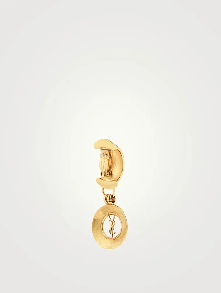 YSL Monogram Circle Drop Earrings