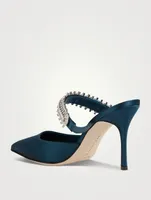 Lutara 90 Satin Mules With Crystal Strap