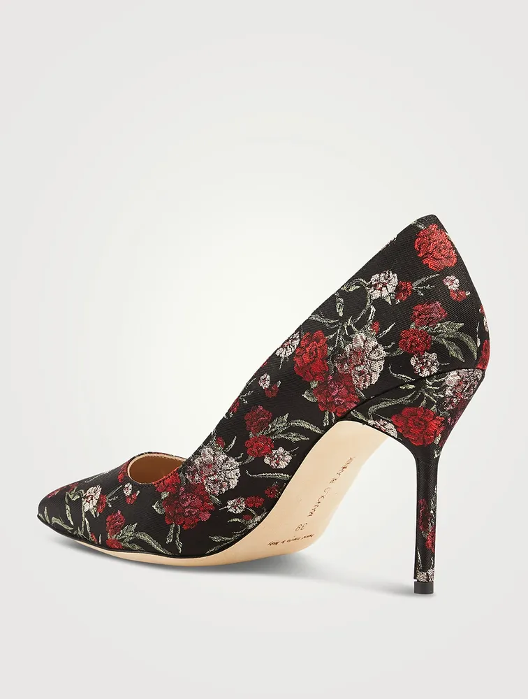 BB Floral Jacquard Silk Pumps