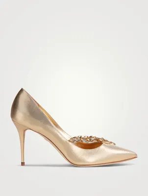 Nadira Metallic Pumps With Crystals