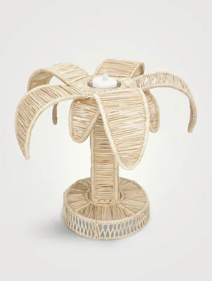 Set Of Two Nature Raffia Candle Holders