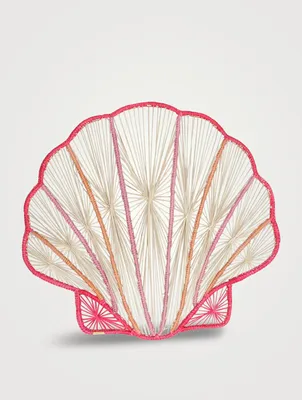 Set Of Two Ocean Shell Raffia Placemats
