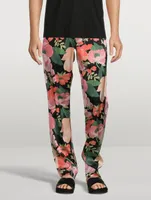 Silk Stretch Pajama Pants Floral Print