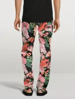 Silk Stretch Pajama Pants Floral Print