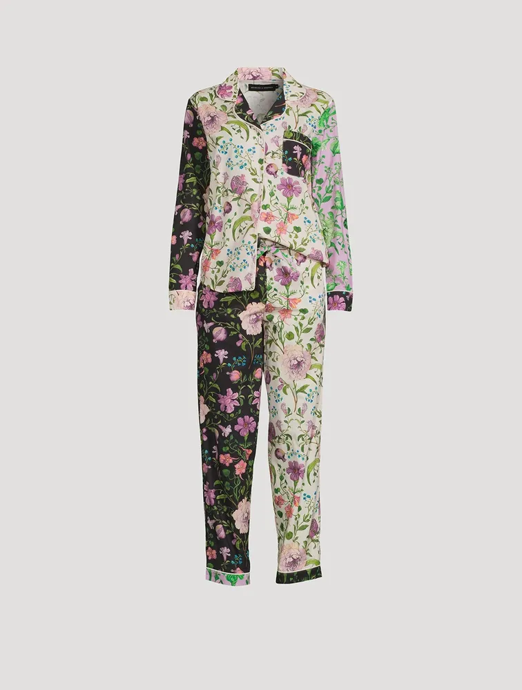 Long Pajama Set Persephone Floral Print