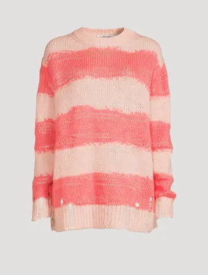 Mohair-Blend Distressed Sweater