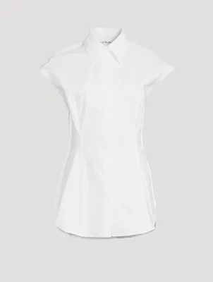 Cotton Poplin Sleeveless Shirt